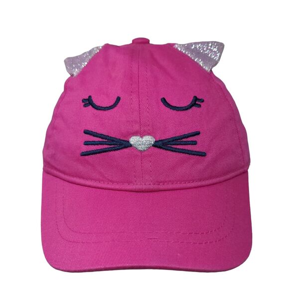 Cat Ears Toddler Strapback Hat Pink 2T-4T Adjustable Embroidered Oshkosh B'gosh - Picture 1 of 9
